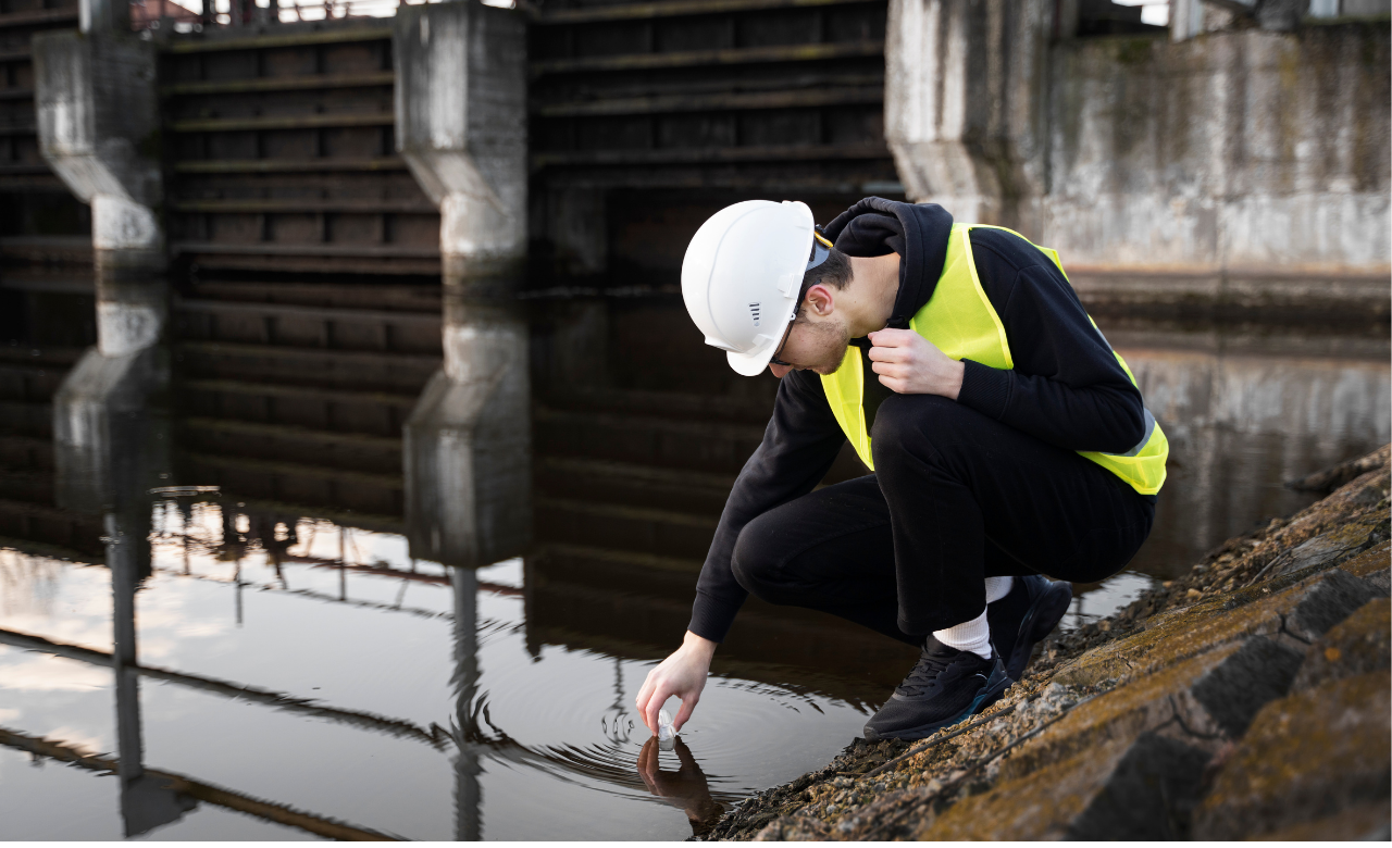 Application of bitumen on roof for waterproofing